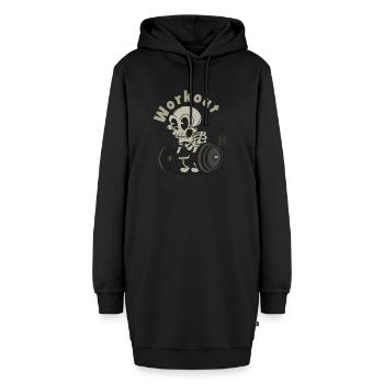 workout - Hoodie-Kleid - Schwarz - Vorne - AI Model Female 172 light (172cm)
