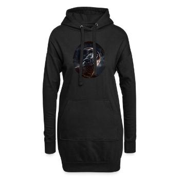 Loups Silhouette Conservation de la nature Bien-être animal Loup - Sweat-shirt à capuche long Femme - noir - Devant