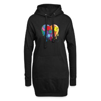 Love LGBTQ Pride Monat - Hoodie-Kleid - Schwarz - Vorne