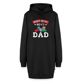Le père d’un garçon d’anniversaire construit des blocs de construction - Sweat-shirt à capuche long Femme - noir - Devant