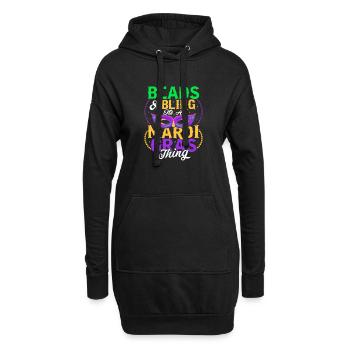 Beads & Bling It's A Mardi Gras Thing Mask Parade - Hoodie Dress - black - Front
