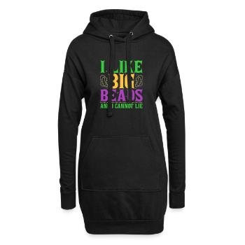 I Like Big Beads And I Cannot Lie Mardi Gras Parad - Hoodie-Kleid - Schwarz - Vorne