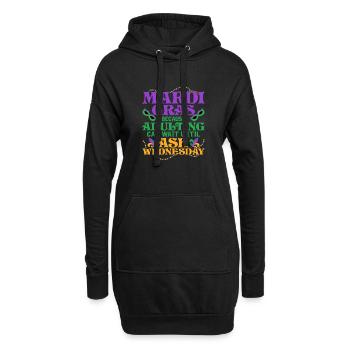 Mardi Gras Parce que l’âge adulte peut attendre jusqu’à Ash Par - Sweat-shirt à capuche long Femme - noir - Devant