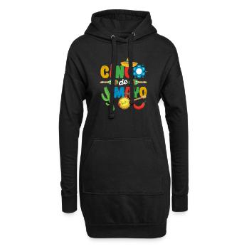 Cinco De Mayo Mexikanisches Essen Fiesta Party - Hoodie-Kleid - Schwarz - Vorne