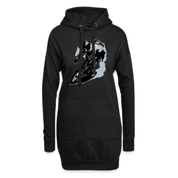 Der Radfahrer - Hoodie-Kleid - Schwarz - Vorne