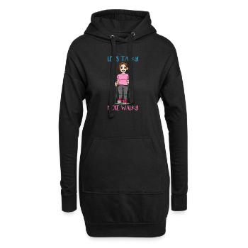 Moins bavard Plus de marche nordique - Sweat-shirt à capuche long Femme - noir - Devant