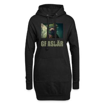 Grasbär Cannabis Weed Hanf Bär - Hoodie-Kleid - Schwarz - Vorne