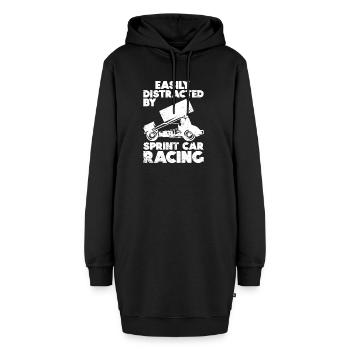 Sprint Car Racing Flag Vintage Racer Dirt Track - Sweat-shirt à capuche long Femme - noir - Devant