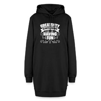 La créativité géniale est l’intelligence qui s’amuse et - Sweat-shirt à capuche long Femme - noir - Devant