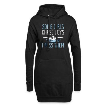 Certaines filles chassent les garçons Je les dépasse - Sweat-shirt à capuche long Femme - noir - Devant