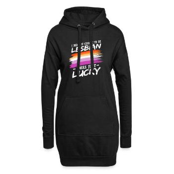 Ich habe mir nicht ausgesucht, lesbisch zu sein - Hoodie-Kleid - Schwarz - Vorne