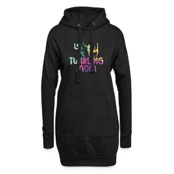 Tambourstab Wirbeln - Hoodie-Kleid - Schwarz - Vorne