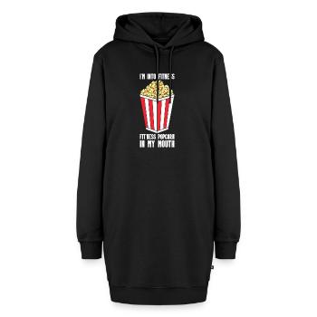 Pop-corn - Sweat-shirt à capuche long Femme - noir - Devant
