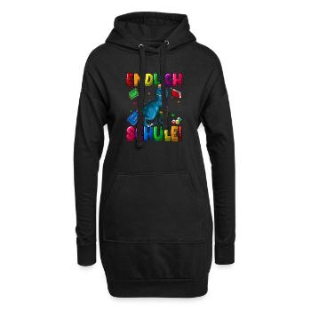 Endlich Schule Einschulung Grundschule 1. Klasse - Hoodie-Kleid - Schwarz - Vorne