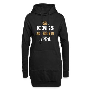 Könige werden im April geboren - Hoodie-Kleid - Schwarz - Vorne
