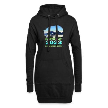 Wiederherstellung unserer Erde - Unterstützung für den Tag der Erde 2023 - Hoodie-Kleid - Schwarz - Vorne