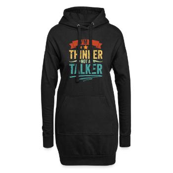Vintage Introverted Personality I Am A Thinker Not - Hoodie-Kleid - Schwarz - Vorne