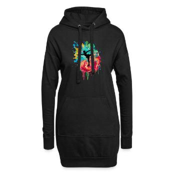 Eiskunstlauf PopArt - Hoodie-Kleid - Schwarz - Vorne