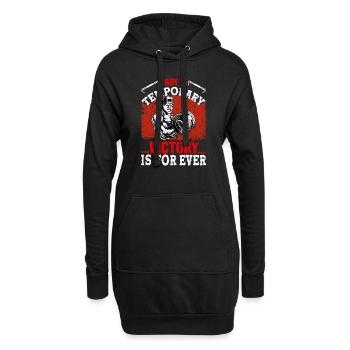 Pain is entertaining victory forever - Hoodie Dress - black - Front