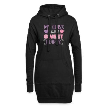 Meine Klasse ist voller Lieblinge - Hoodie-Kleid - Schwarz - Vorne