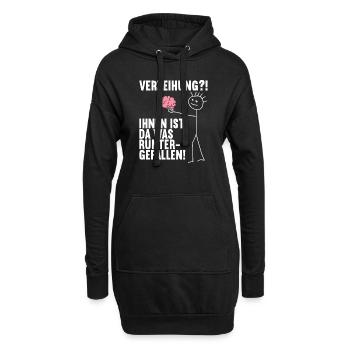 Dir ist da was runtergefallen Gehirn - Hoodie-Kleid - Schwarz - Vorne