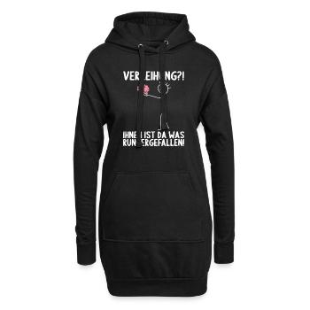Dir ist da was runtergefallen Gehirn - Hoodie-Kleid - Schwarz - Vorne