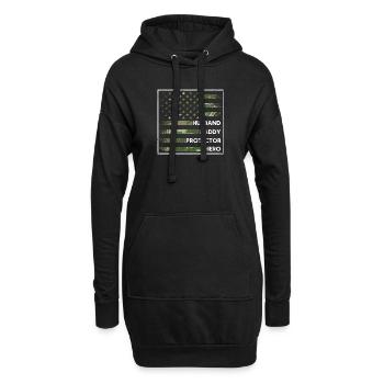 Mari Papa Protecteur Héros Fête des pères Anniversaire - Sweat-shirt à capuche long Femme - noir - Devant