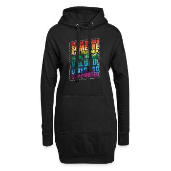 Citation LGBT - Sweat-shirt à capuche long Femme - noir - Devant