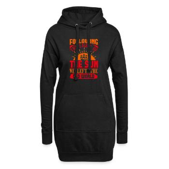 DEM LICHT DES GESUNGENEN FOLGEND VERLIESSEN WIR DIE WELT - Hoodie-Kleid - Schwarz - Vorne