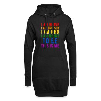 Ich bin mutig, ich bin, wer ich sein muss - Hoodie-Kleid - Schwarz - Vorne