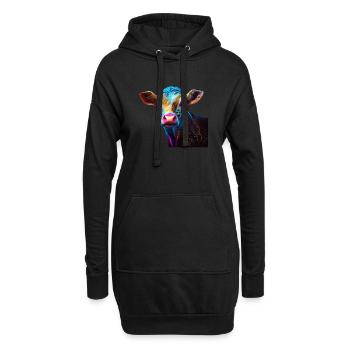 Kühe Landwirt Landwirtin Kuhliebhaber lustiges Kuh - Hoodie-Kleid - Schwarz - Vorne