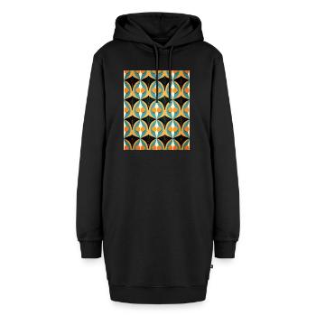 Motif rétro - Sweat-shirt à capuche long Femme - noir - Devant