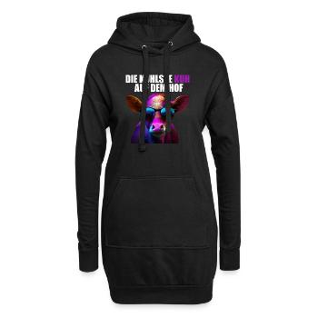 Kühe Landwirt Landwirtin Kuhliebhaber lustiges Kuh - Hoodie-Kleid - Schwarz - Vorne
