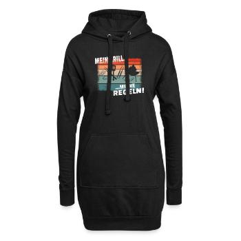 Grillen und Camper Geschenkidee - Hoodie-Kleid - Schwarz - Vorne