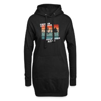 Grillen und Camper Geschenkidee - Hoodie-Kleid - Schwarz - Vorne