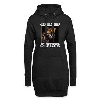 just a boy girl who loves Ocelots Ocelot Ozelot - Hoodie-Kleid - Schwarz - Vorne