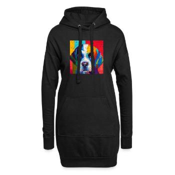 Éventails pour chiens dans le style peinture à l’huile pour Labrador Grunge - Sweat-shirt à capuche long Femme - noir - Devant
