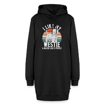 West Highland White Terrier Westie - Hoodie-Kleid - Schwarz - Vorne