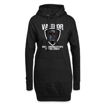 Papa Vathor Va Thor Vatertag Vatertagsgeschenk - Hoodie-Kleid - Schwarz - Vorne