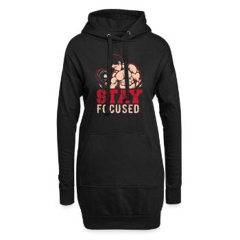 Stay Focused - Hoodie-Kleid - Schwarz - Vorne