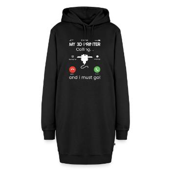 3D-Drucker-Liebhaber, Der Filament Nerdy Druckt - Hoodie-Kleid - Schwarz - Vorne