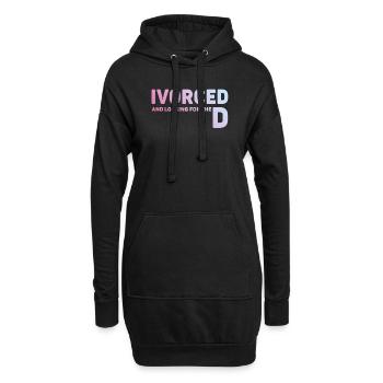 Ivorcé et à la recherche du t-shirt divorcé D - Sweat-shirt à capuche long Femme - noir - Devant