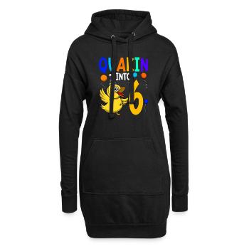 Ente Geburtstagsparty Kinder 6. Geburtstag Ente - Hoodie-Kleid - Schwarz - Vorne