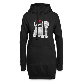 West Highland White Terrier Westie - Hoodie-Kleid - Schwarz - Vorne