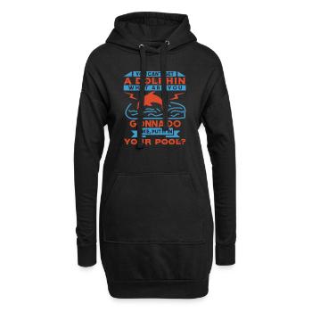 EIN DELFIN, DEN SIE GERNE EINSETZEN WERDEN, SETZEN SIE ES EIN - Hoodie-Kleid - Schwarz - Vorne
