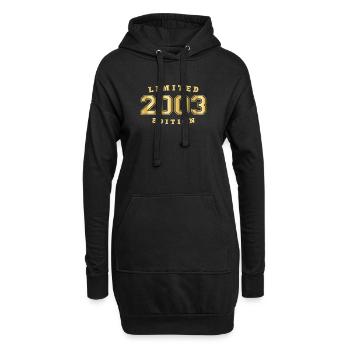 2003 Geburtsjahr Jahrgang Baujahr Geboren - Hoodie-Kleid - Schwarz - Vorne
