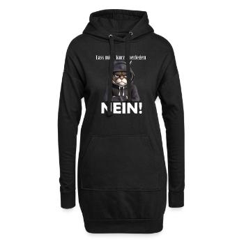 Schlecht Gelaunter Kater mit lustigem Spruch - Hoodie-Kleid - Schwarz - Vorne