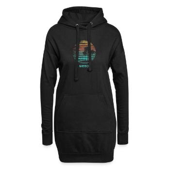 Grèce Cool Souvenir Vacances Artistique - Sweat-shirt à capuche long Femme - noir - Devant