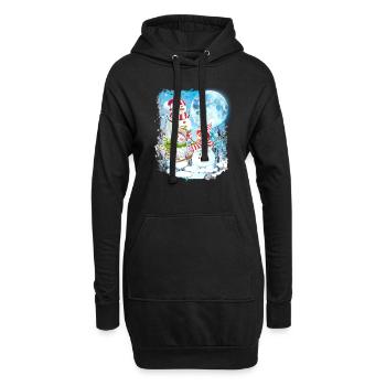 3 Moon Bonhomme de neige Drôle de saison de Noël Cool Père Noël - Sweat-shirt à capuche long Femme - noir - Devant