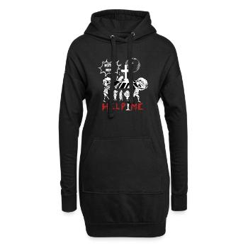 Lundi sans viande - Sweat-shirt à capuche long Femme - noir - Devant